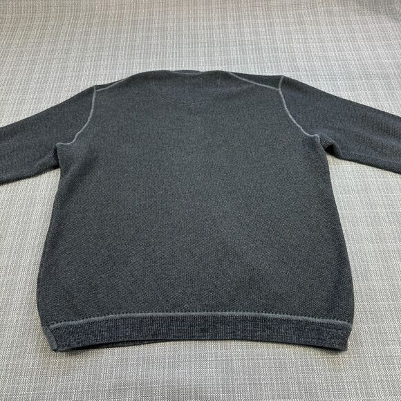 Tommy Bahama Sweater Mens Large Grey Pullover V Neck Textured Comfort Sweatshirt - Picture 4 of 9